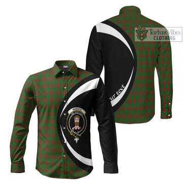 Menzies Tartan Long Sleeve Button Up with Family Crest Circle Style