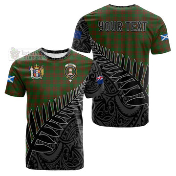 Menzies Crest Tartan Cotton T-shirt with New Zealand Silver Fern Half Style