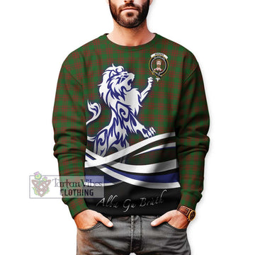 Menzies Tartan Sweatshirt with Alba Gu Brath Regal Lion Emblem