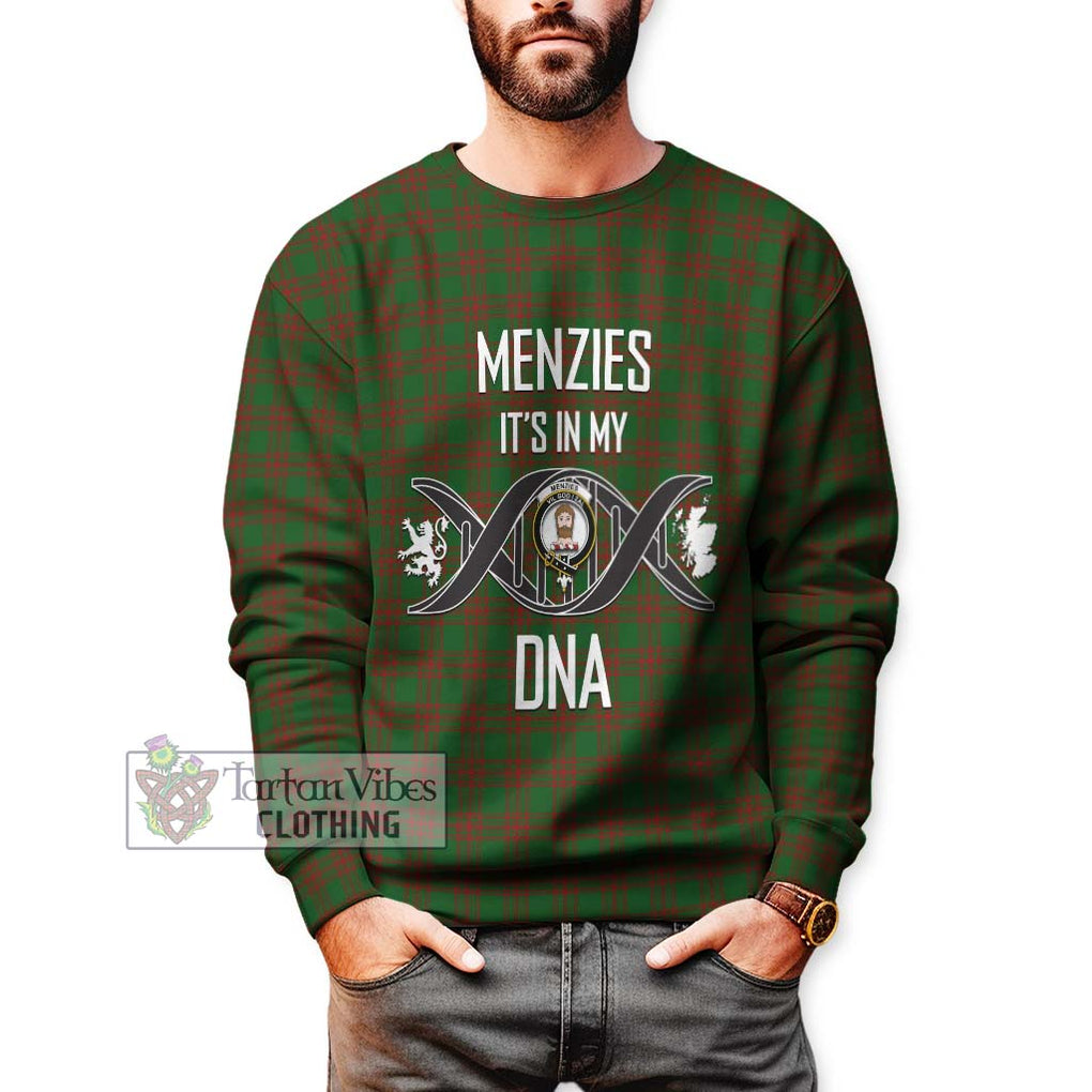 Menzies Tartan Sweatshirt with Family Crest DNA In Me Style Unisex - Tartanvibesclothing Shop