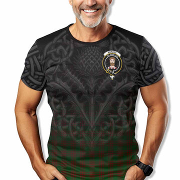 Menzies Tartan T-Shirt with Family Crest Celtic Thistle Vibes