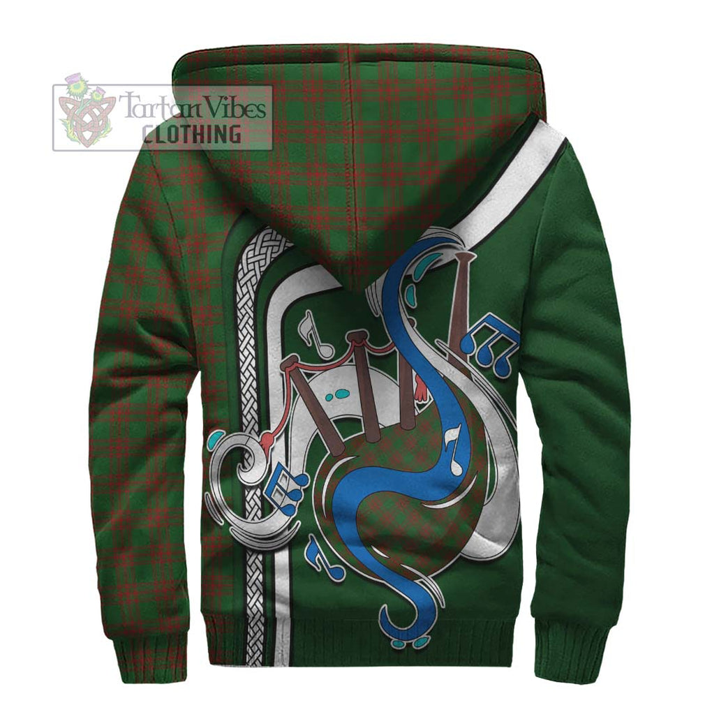 Menzies Tartan Sherpa Hoodie with Epic Bagpipe Style - Tartanvibesclothing Shop