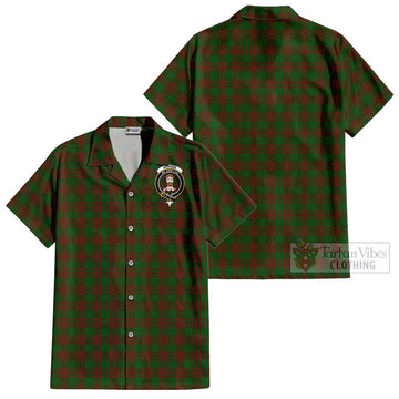 Menzies Tartan Cotton Hawaiian Shirt with Family Crest