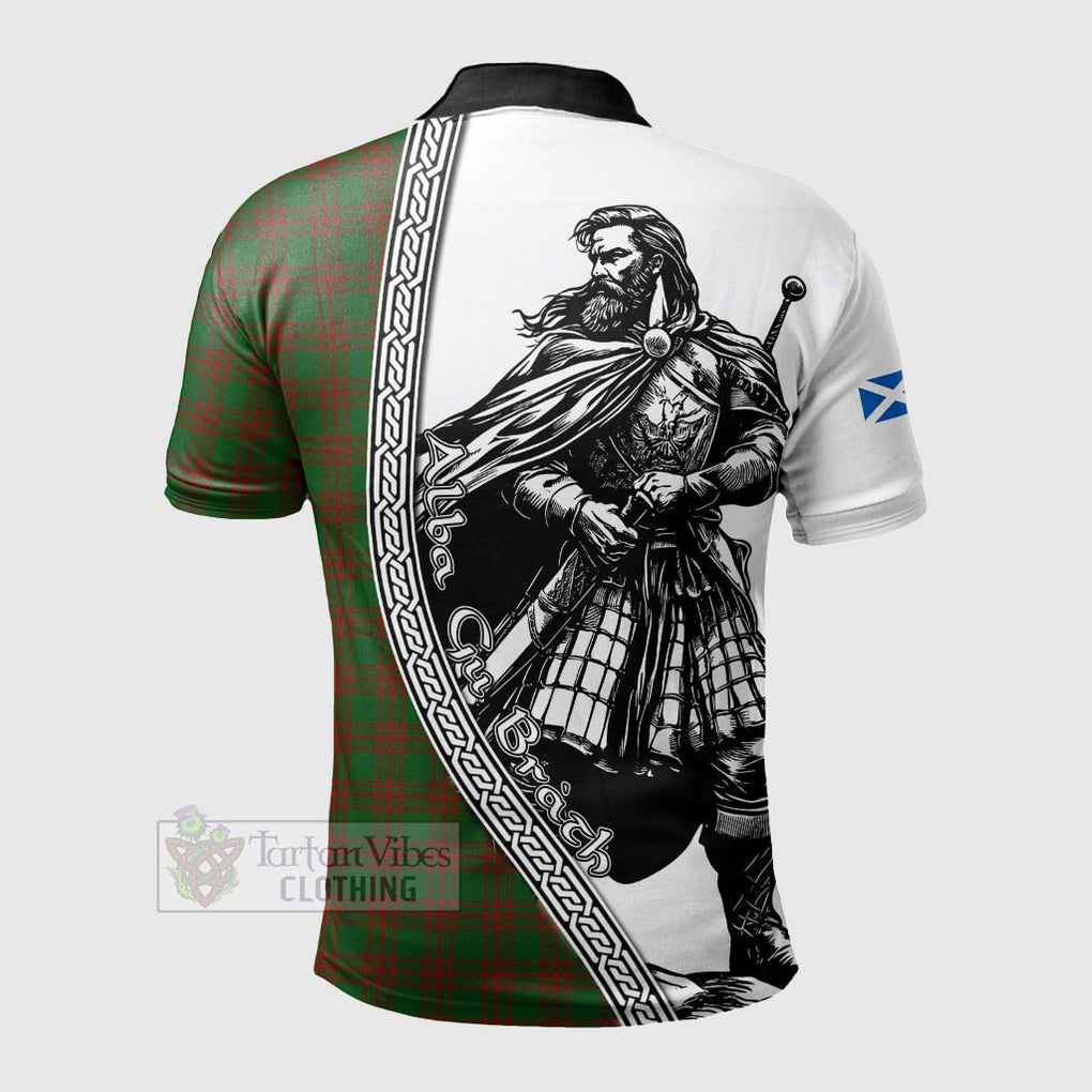 Tartan Vibes Clothing Menzies Tartan Clan Crest Polo Shirt with Highlander Warrior Celtic Style