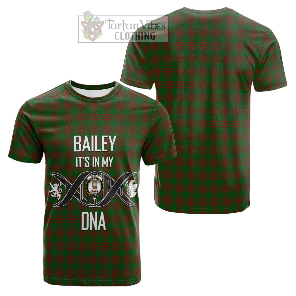 Tartan Vibes Clothing Menzies Tartan Cotton T-shirt with Family Crest DNA In Me Style