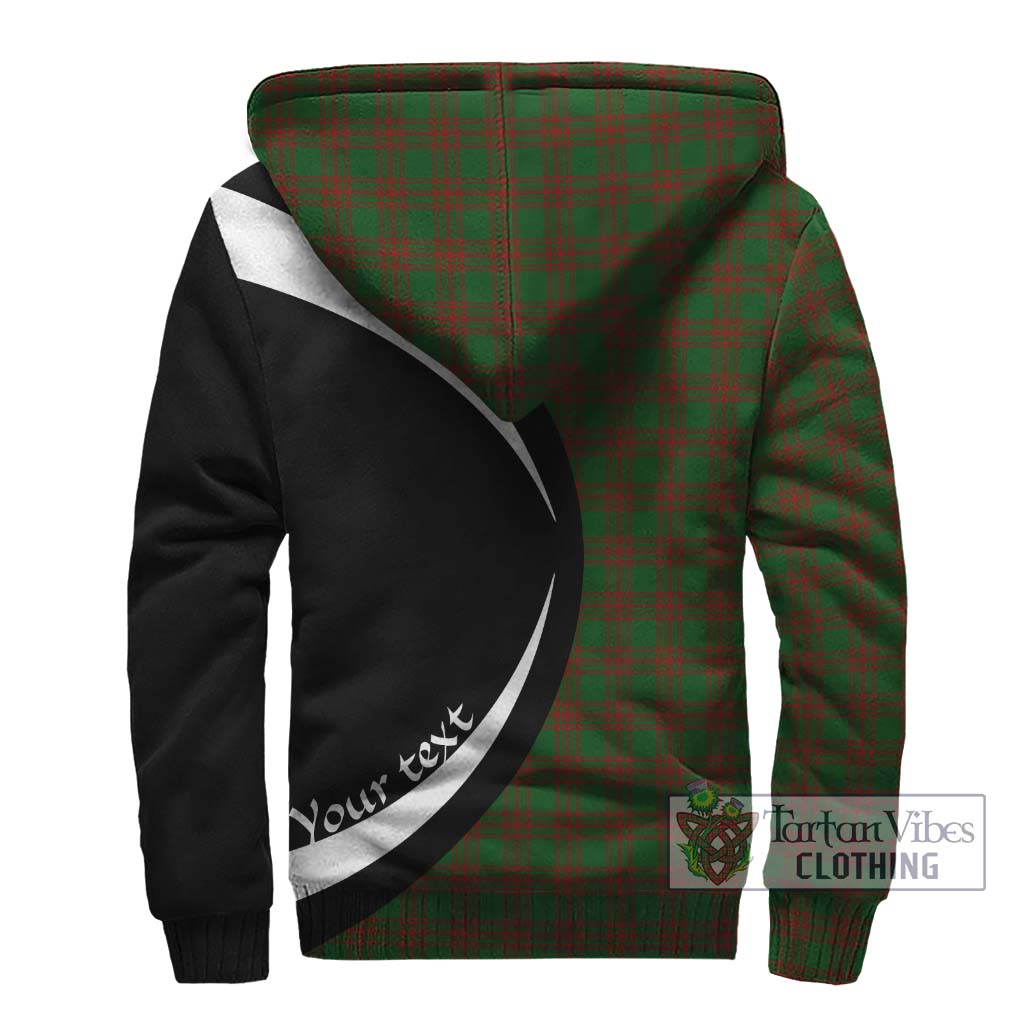 Menzies Tartan Sherpa Hoodie with Family Crest Circle Style - Tartan Vibes Clothing