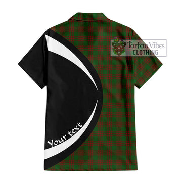 Menzies Tartan Short Sleeve Button Up with Family Crest Circle Style