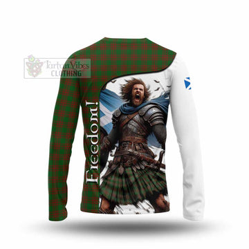 Menzies Crest Tartan Long Sleeve T-Shirt Inspired by the Freedom of Scottish Warrior