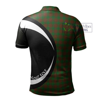 Menzies Tartan Men's Polo Shirt with Family Crest Circle Style