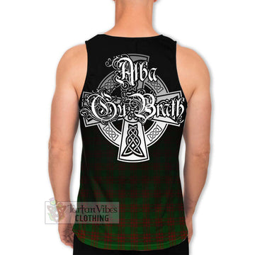 Menzies Tartan Men's Tank Top Featuring Alba Gu Brath Family Crest Celtic Inspired