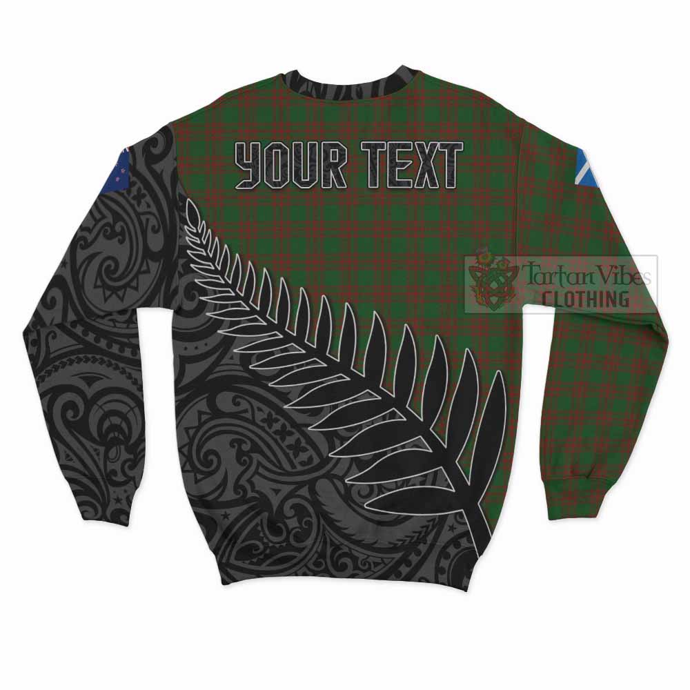 Tartan Vibes Clothing Menzies Crest Tartan Sweatshirt with New Zealand Silver Fern Half Style