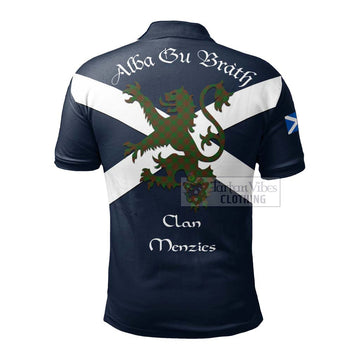 Menzies Tartan Lion Rampant Polo Shirt Proudly Display Your Heritage with Alba Gu Brath and Clan Name