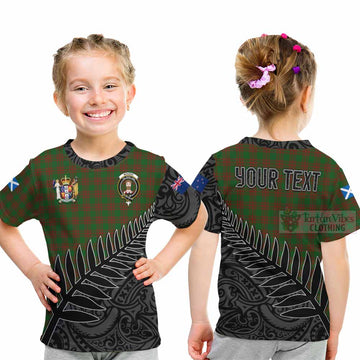 Menzies Crest Tartan Kid T-Shirt with New Zealand Silver Fern Half Style