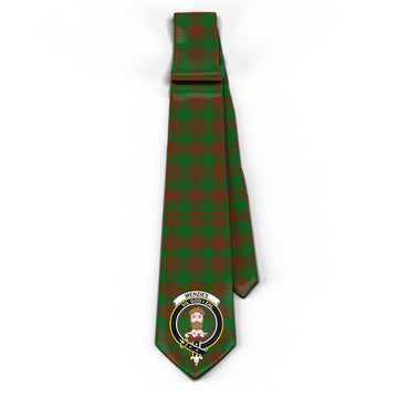 Menzies Tartan Classic Necktie with Family Crest