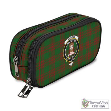 Menzies Tartan Pen and Pencil Case with Family Crest