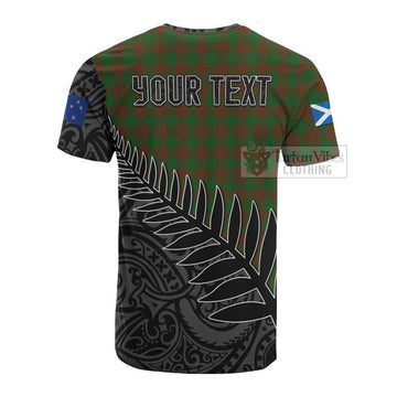 Menzies Crest Tartan Cotton T-shirt with New Zealand Silver Fern Half Style