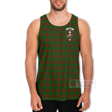 Menzies Tartan Men's Tank Top with Family Crest Celtic Skull Style