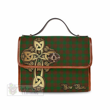 Menzies Tartan Waterproof Canvas Bag Golden Thistle Celtic Cross Style