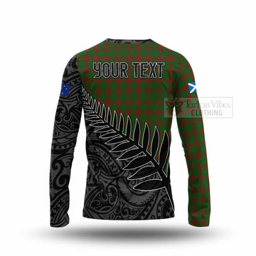 Menzies Crest Tartan Long Sleeve T-Shirt with New Zealand Silver Fern Half Style