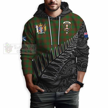 Menzies Crest Tartan Hoodie with New Zealand Silver Fern Half Style