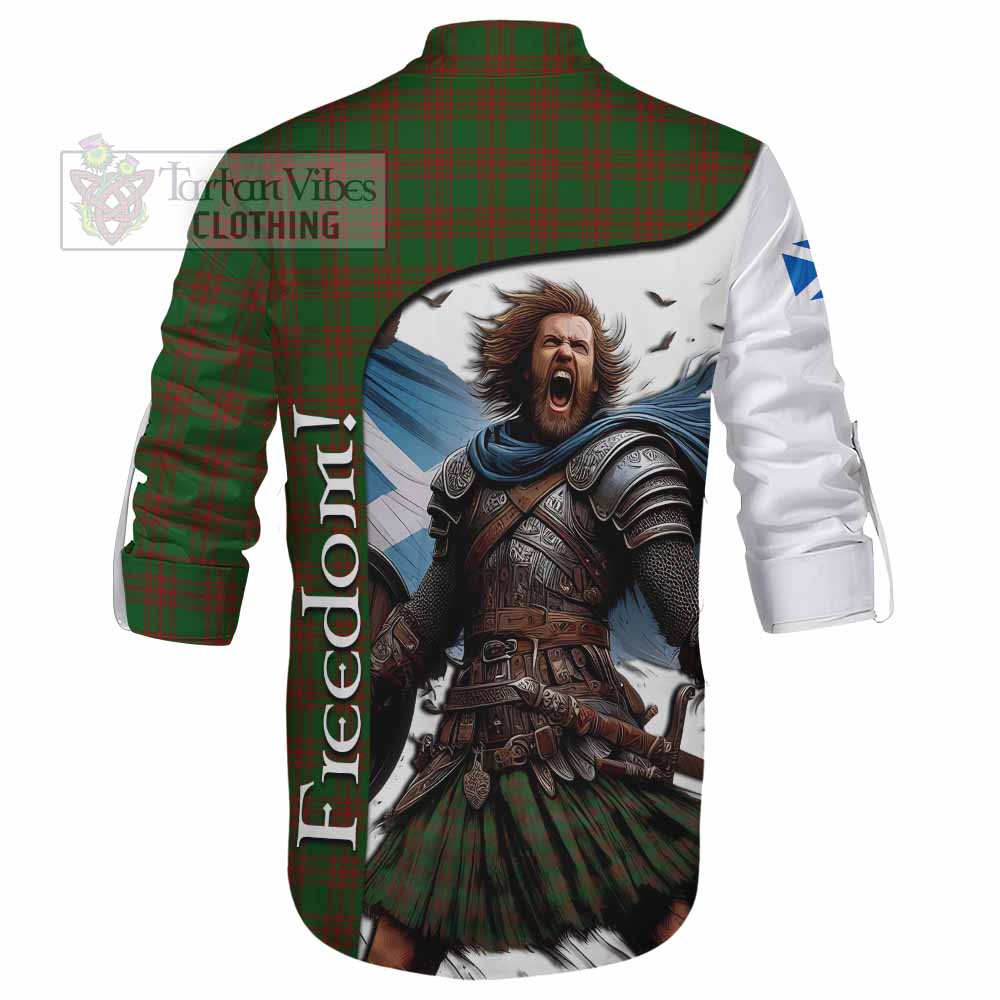 Tartan Vibes Clothing Menzies Crest Tartan Ghillie Kilt Shirt Inspired by the Freedom of Scottish Warrior