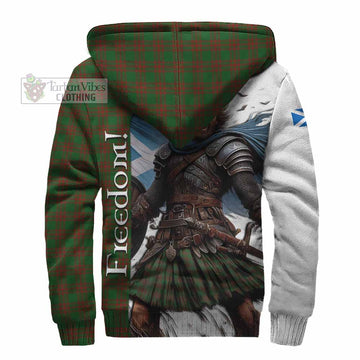 Menzies Crest Tartan Sherpa Hoodie Inspired by the Freedom of Scottish Warrior