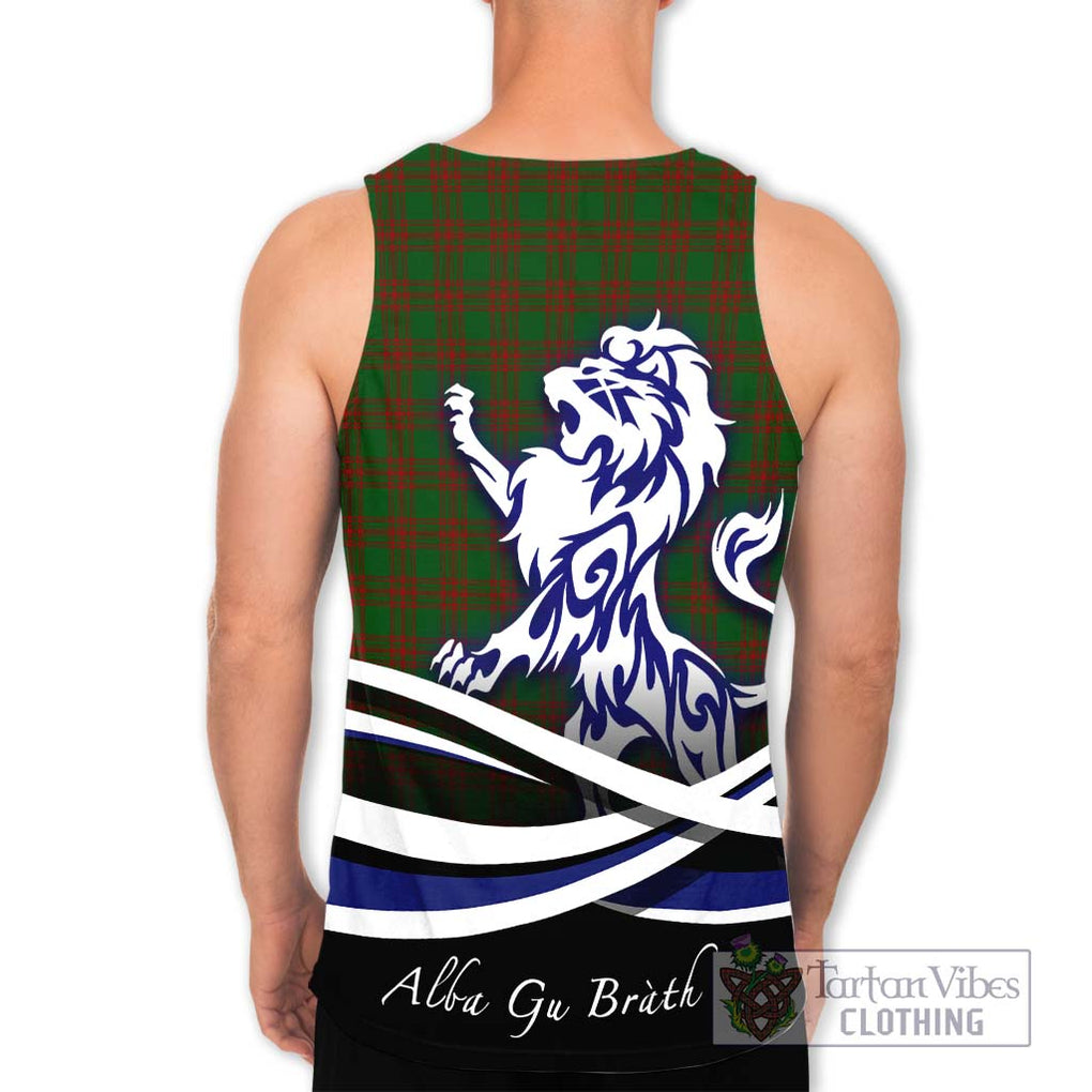 Menzies Tartan Men's Tank Top with Alba Gu Brath Regal Lion Emblem - Tartanvibesclothing Shop