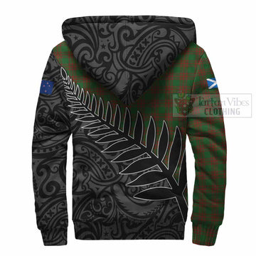 Menzies Crest Tartan Sherpa Hoodie with New Zealand Silver Fern Half Style