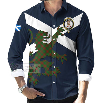 Menzies Tartan Lion Rampant Long Sleeve Button Shirt Proudly Display Your Heritage with Alba Gu Brath and Clan Name