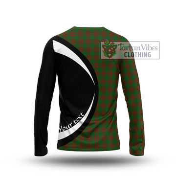 Menzies Tartan Long Sleeve T-Shirt with Family Crest Circle Style - Tartan Vibes Clothing