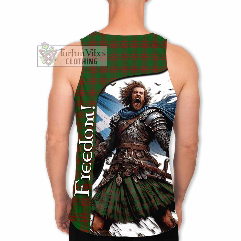 Tartan Vibes Clothing Menzies Crest Tartan Men's Tank Top Inspired by the Freedom of Scottish Warrior