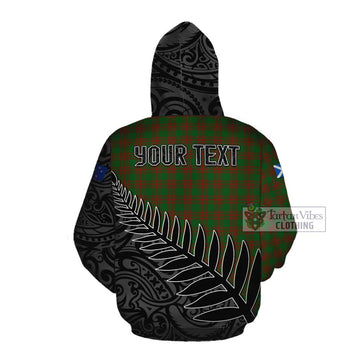 Menzies Crest Tartan Cotton Hoodie with New Zealand Silver Fern Half Style Pullover Hoodie - Tartan Vibes Clothing