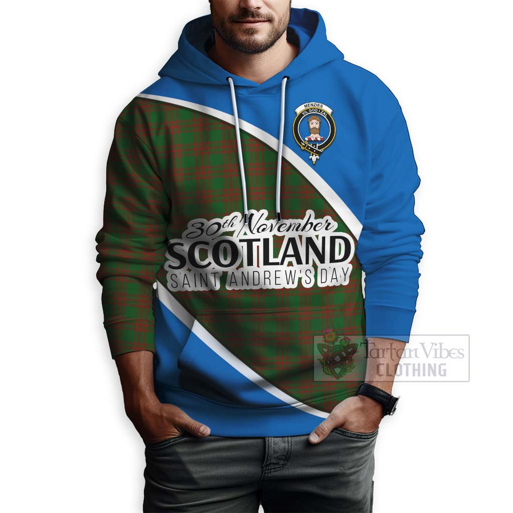 Tartan Vibes Clothing Menzies Family Crest Tartan Hoodie Celebrate Saint Andrew's Day in Style