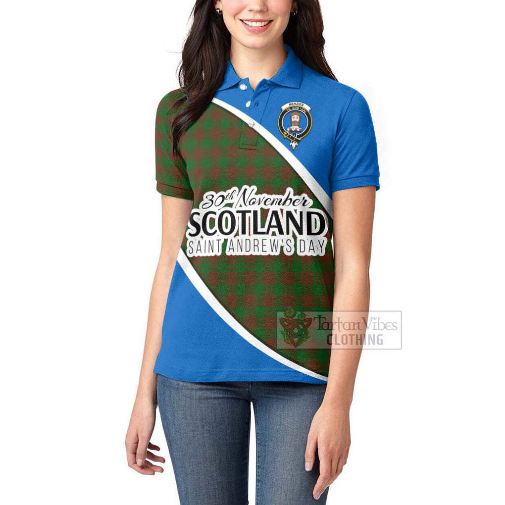 Tartan Vibes Clothing Menzies Family Crest Tartan Women's Polo Shirt Celebrate Saint Andrew's Day in Style