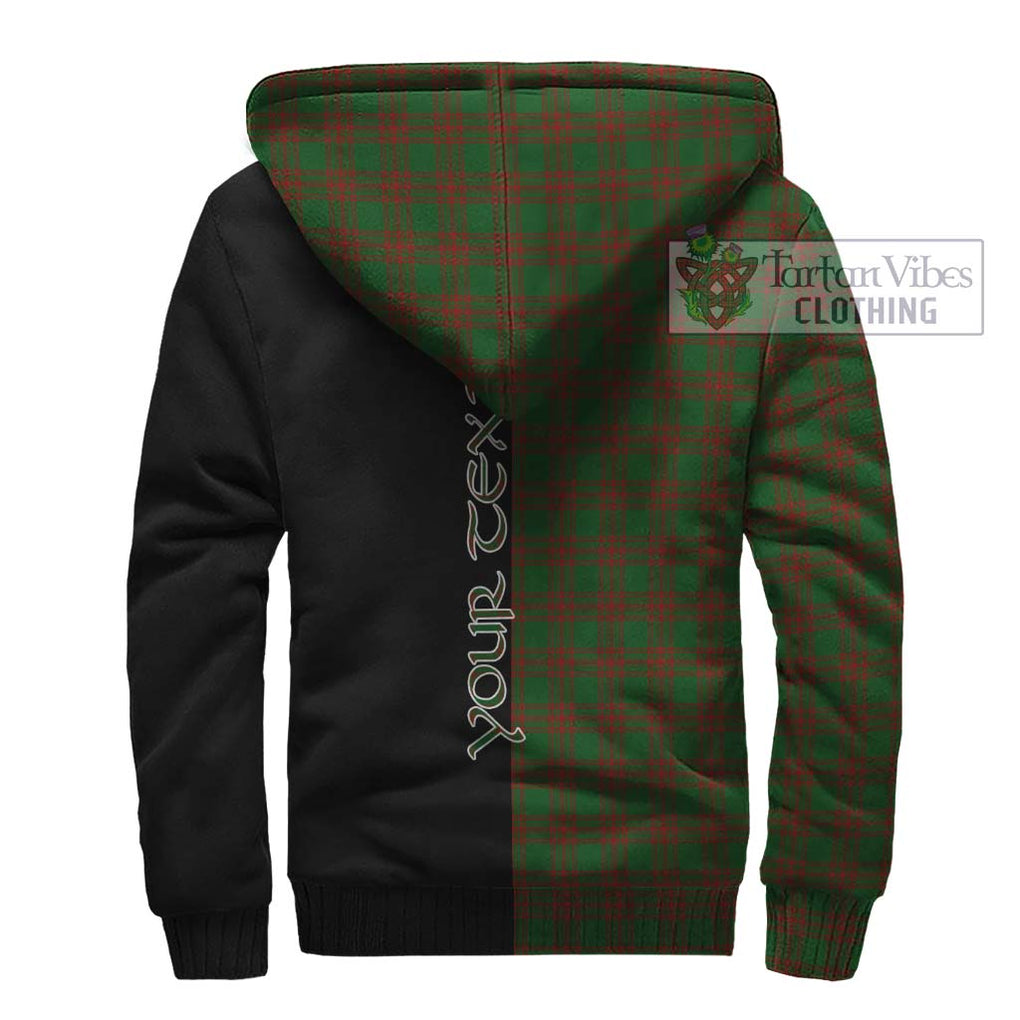 Menzies Tartan Sherpa Hoodie with Family Crest and Half Of Me Style - Tartanvibesclothing Shop