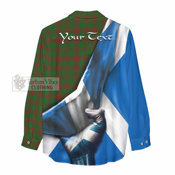 Menzies Tartan Women's Casual Shirt with Family Crest Scotland Patriotic Style