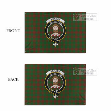 Menzies Tartan House Flag with Family Crest