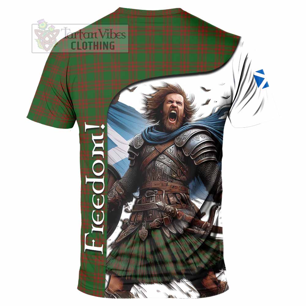 Menzies Crest Tartan T-Shirt Inspired by the Freedom of Scottish Warrior