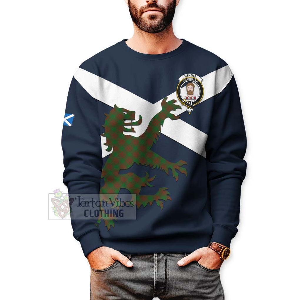 Tartan Vibes Clothing Menzies Tartan Lion Rampant Sweatshirt – Proudly Display Your Heritage with Alba Gu Brath and Clan Name