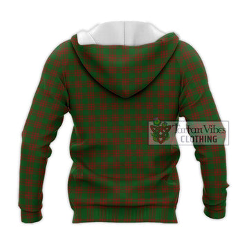 Menzies Tartan Knitted Hoodie with Family Crest DNA In Me Style