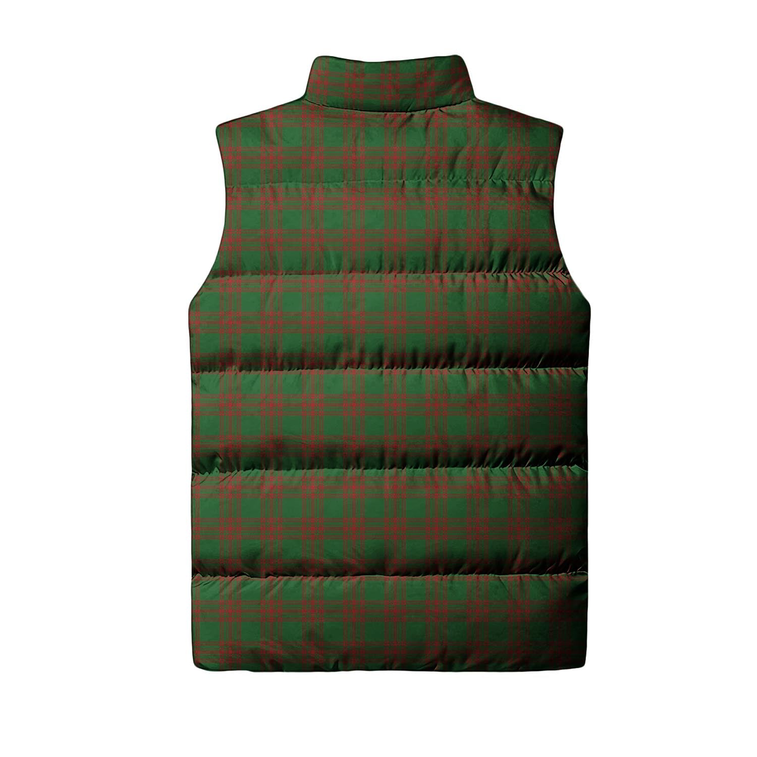 Menzies Tartan Sleeveless Puffer Jacket with Family Crest - Tartanvibesclothing