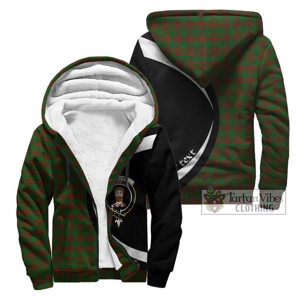 Menzies Tartan Sherpa Hoodie with Family Crest Circle Style Unisex - Tartan Vibes Clothing