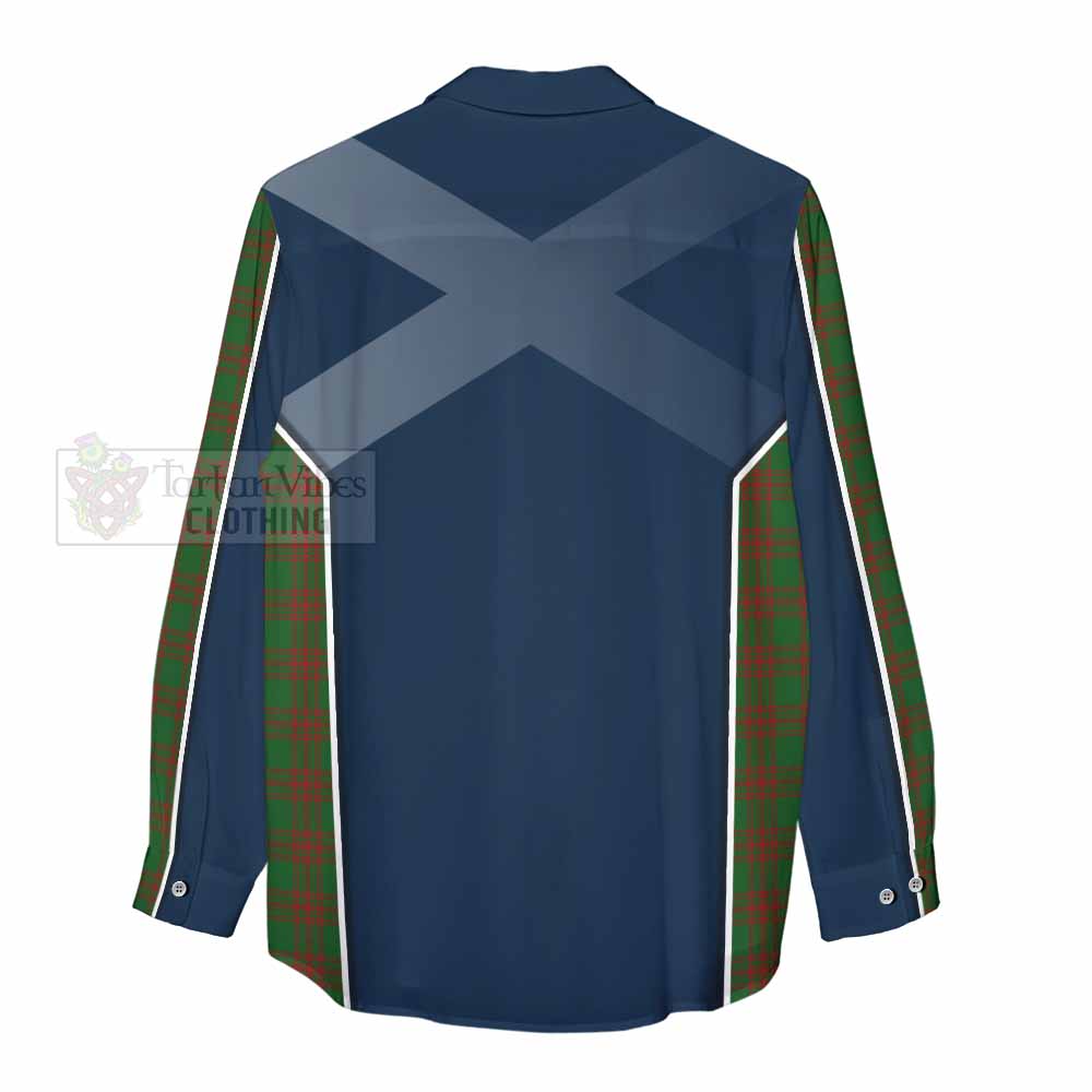 Tartan Vibes Clothing Menzies Tartan Women's Casual Shirt with Family Crest and Lion Rampant Vibes Sport Style