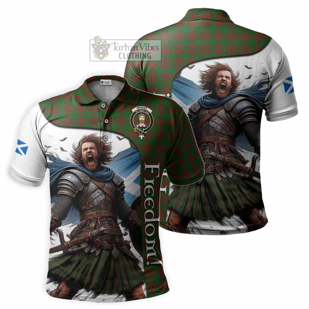 Tartan Vibes Clothing Menzies Crest Tartan Polo Shirt Inspired by the Freedom of Scottish Warrior