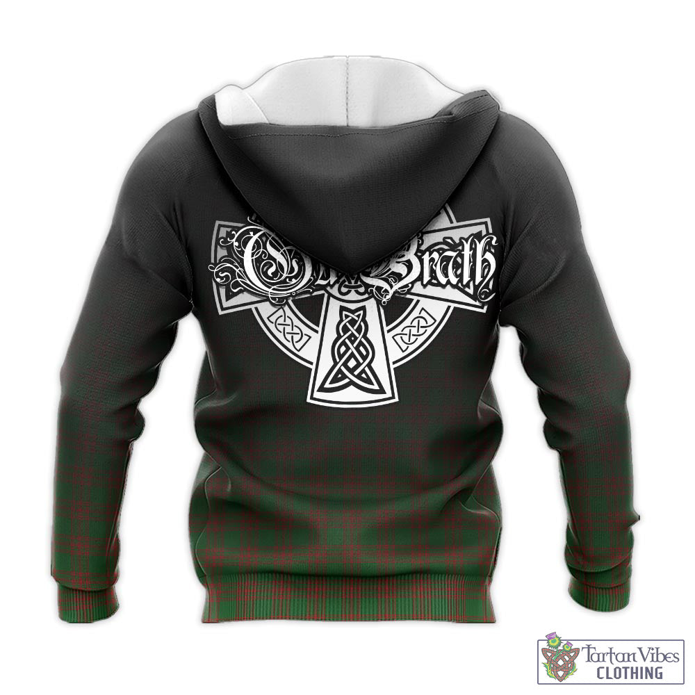 Tartan Vibes Clothing Menzies Tartan Knitted Hoodie Featuring Alba Gu Brath Family Crest Celtic Inspired