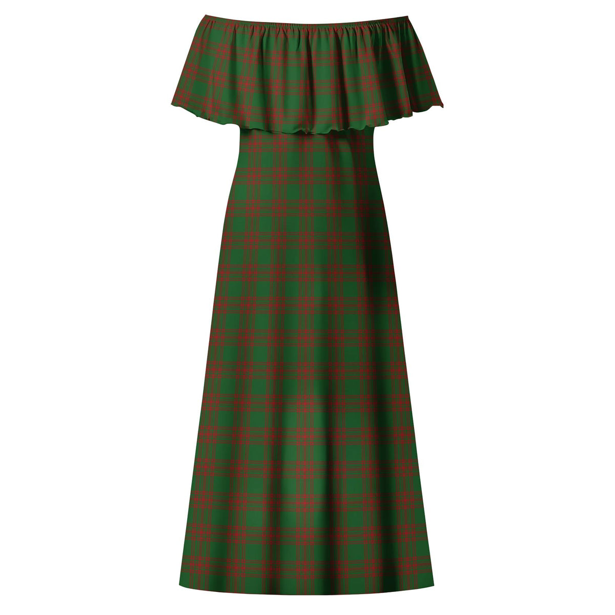 Menzies Tartan Off Shoulder Long Dress - Tartan Vibes Clothing