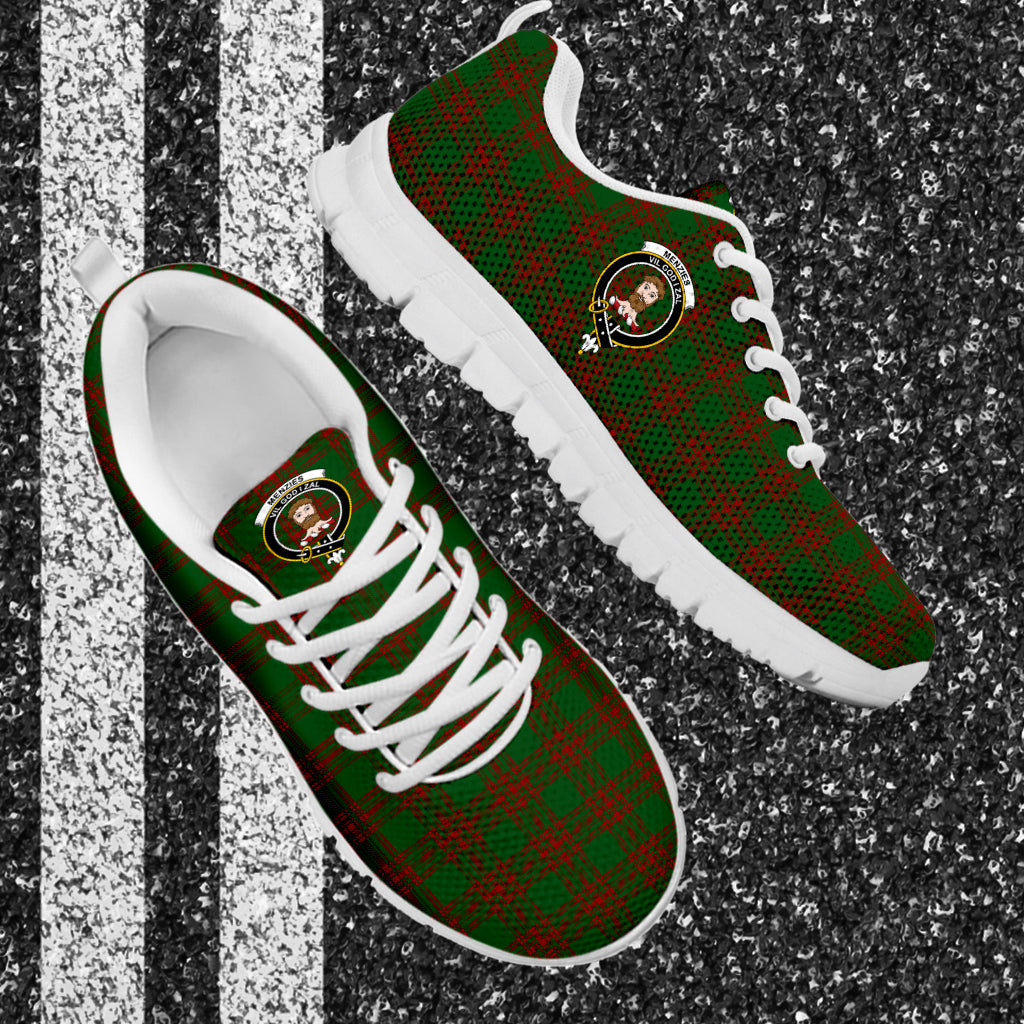 Menzies Tartan Sneakers with Family Crest - Tartan Vibes Clothing