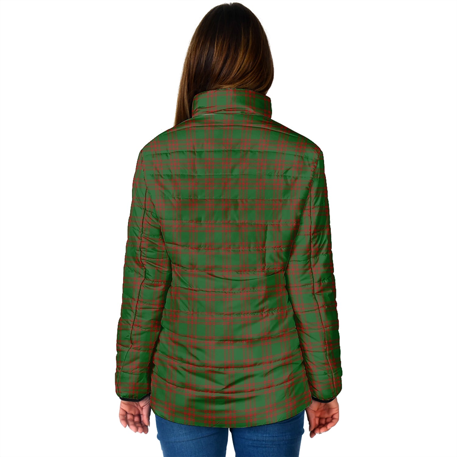 Menzies Tartan Padded Jacket with Family Crest - Tartan Vibes Clothing