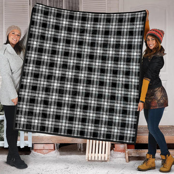 Menzies Black and White Tartan Quilt