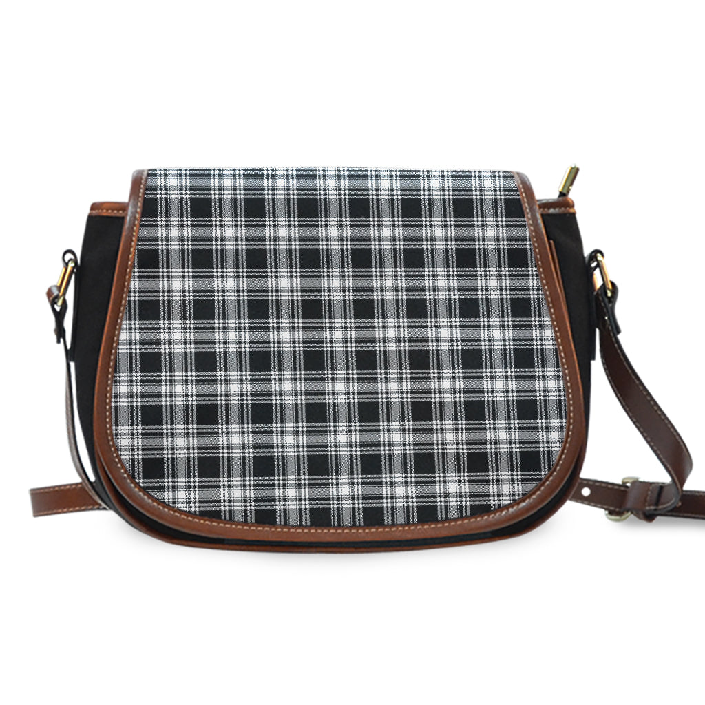 Menzies Black and White Tartan Saddle Bag One Size - Tartan Vibes Clothing